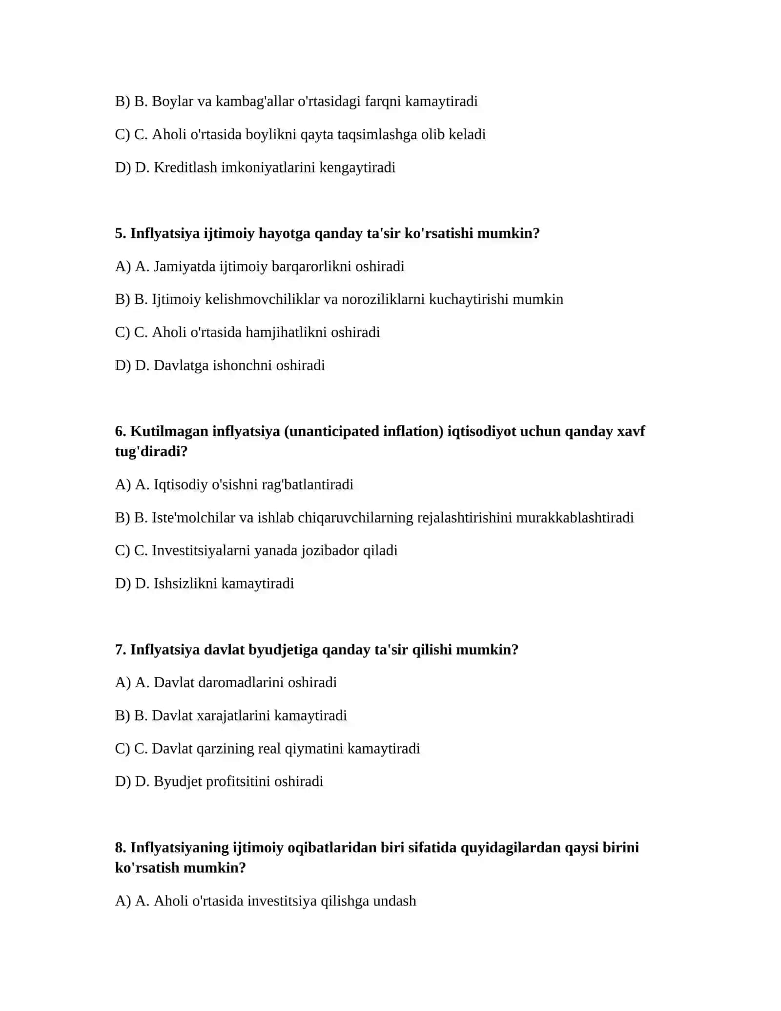 Inflyatsiyaning iqtisodiy va ijtimoiy oqibatlari 2