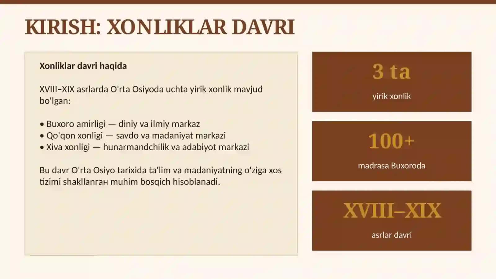 Xonliklar Davrida Ta'lim, Tarbiya va Maktab 2