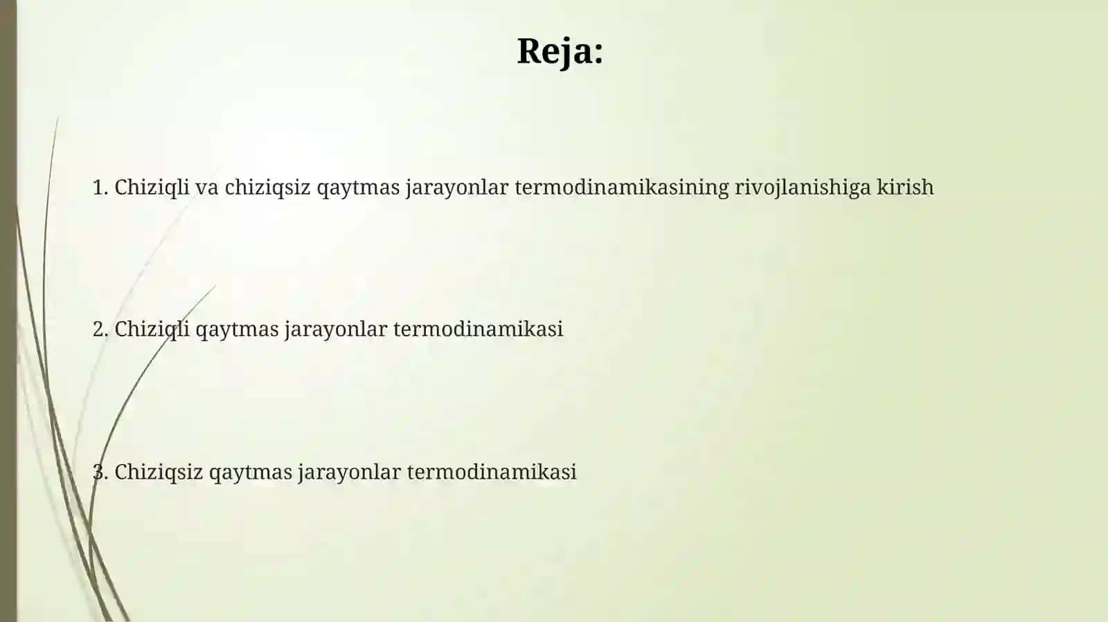 Chiziqli va chiziqsiz qaytmas jarayonlar termodinamikasining rivojlanishiga kirish 2