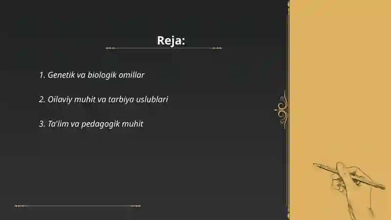 Shaxsnu evolyutsion rivojlanishiga tasir etuvchi omillar 2