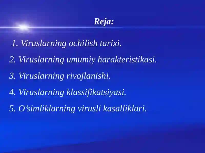 VIRUSLAR BO'LIMINING UMUMIY TASNIFI 2