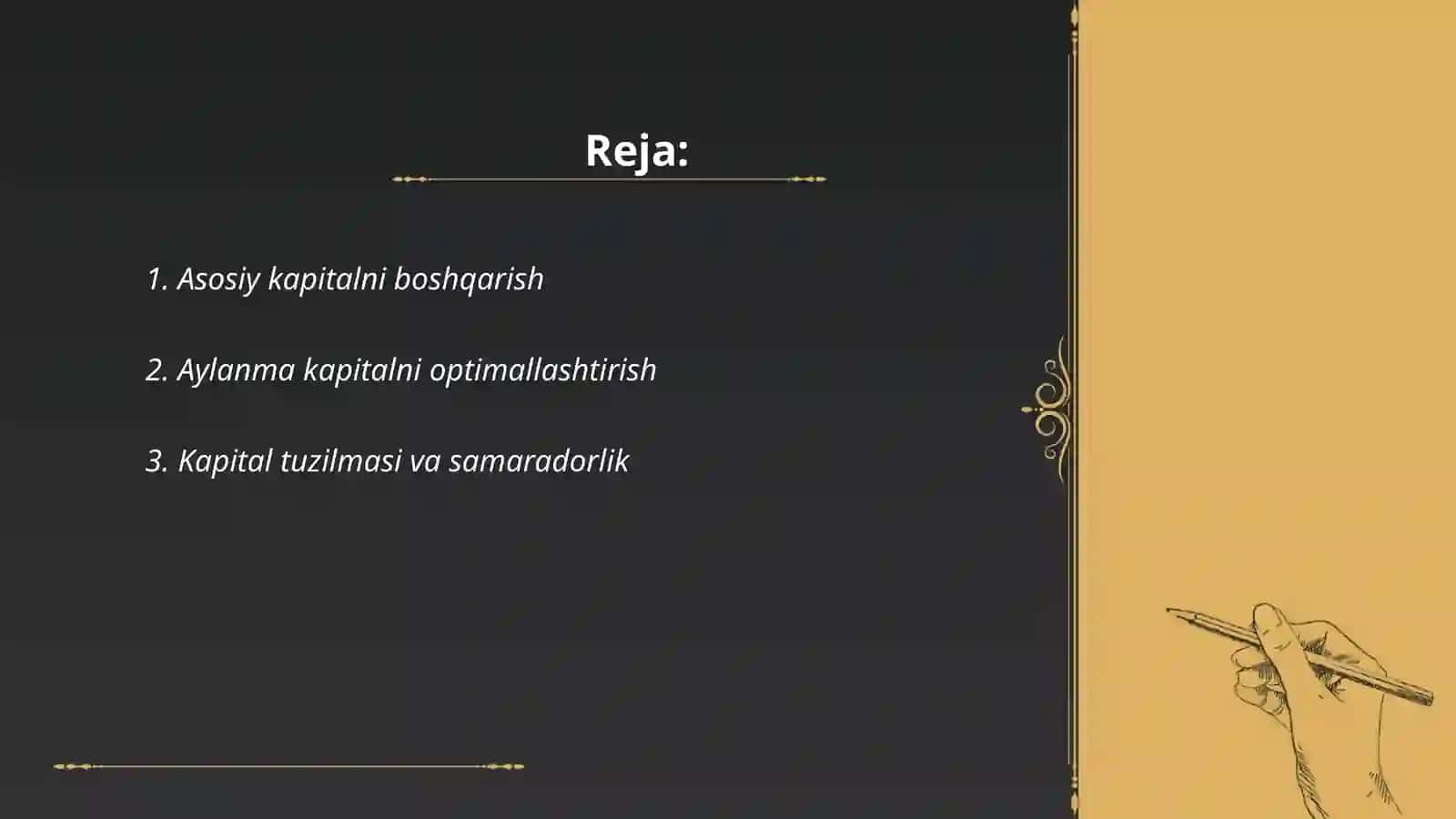 Asosiy va Aylanma kapitaldan samarali foydalanish 2