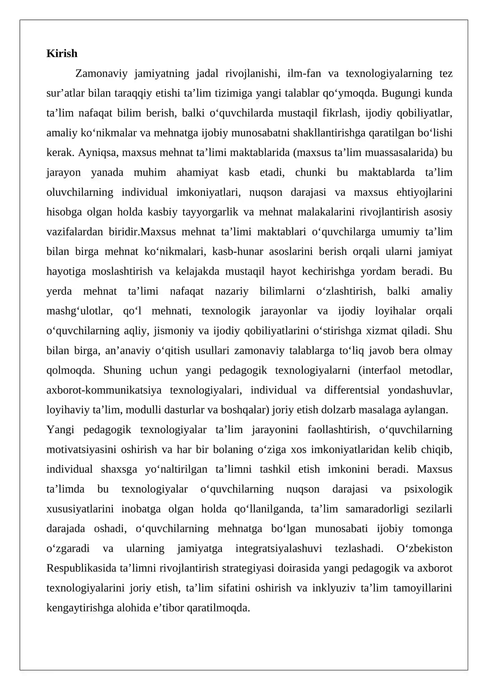 Maxsus mehnat taʼlimi maktablarida yangi pedagogik texnologiyalarning qo‘llanishi 2