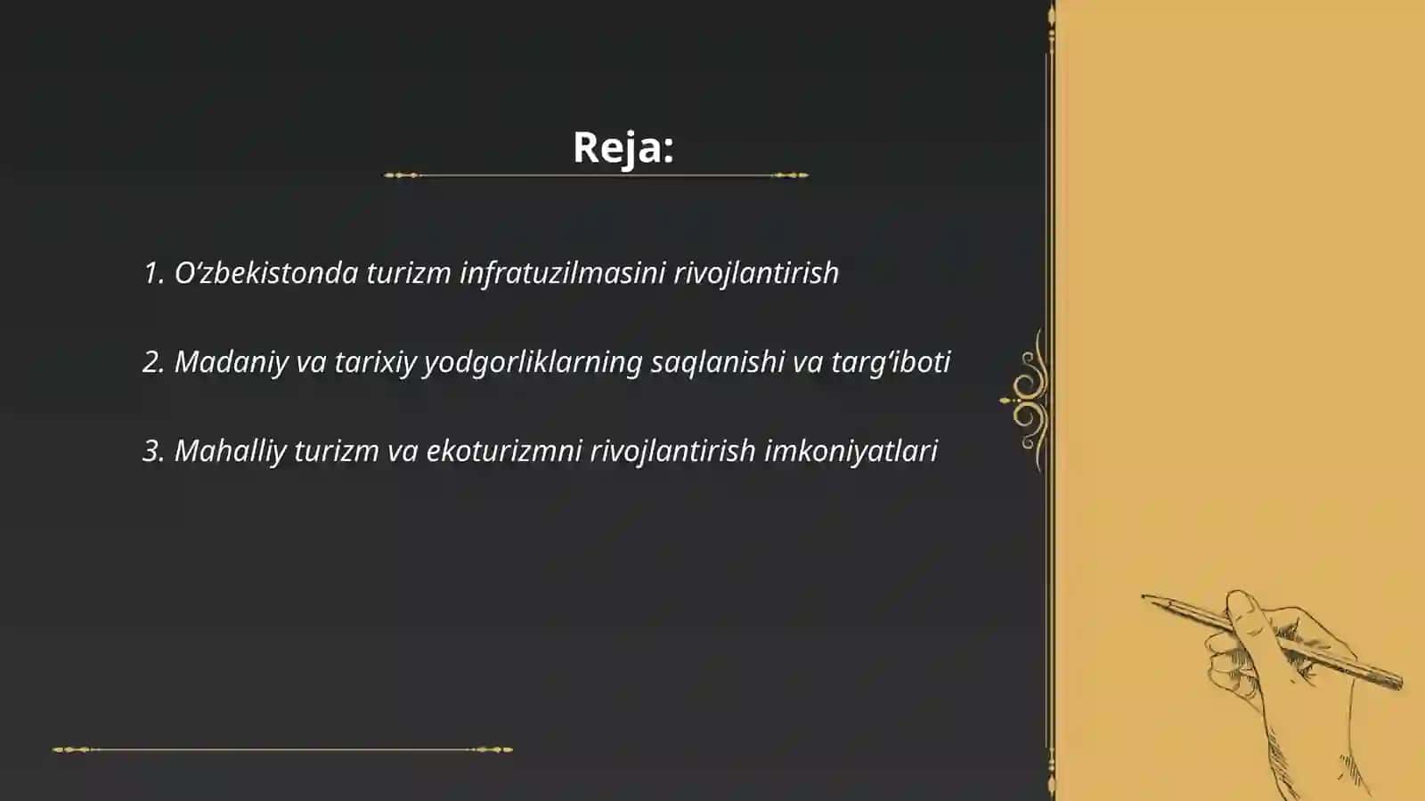 O'zbekistonda turizimni rivojlantirish va uning istiqbollari 2