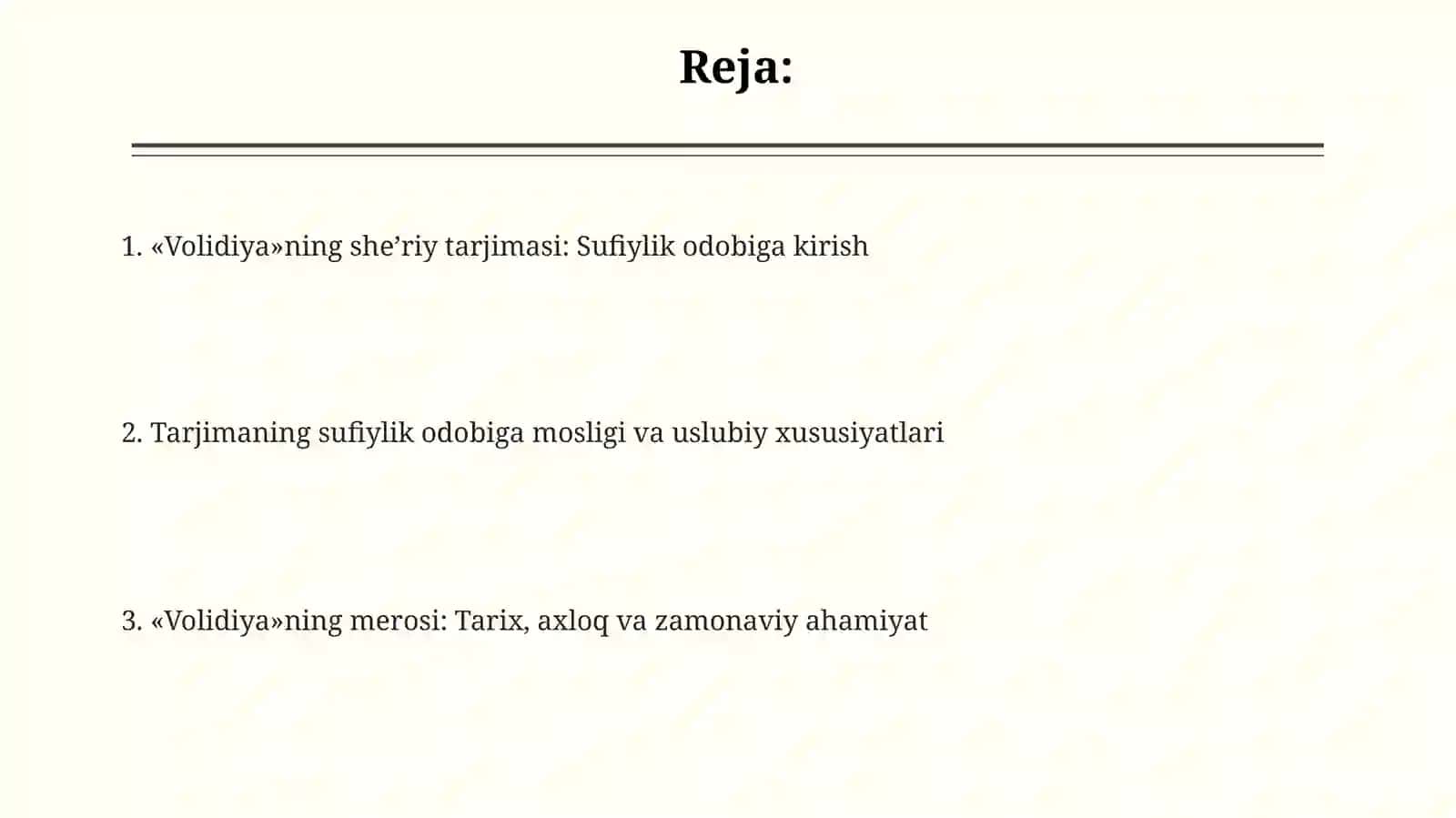 "Volidiya" she'riy tarjimasida tariqat odobi haqida 2