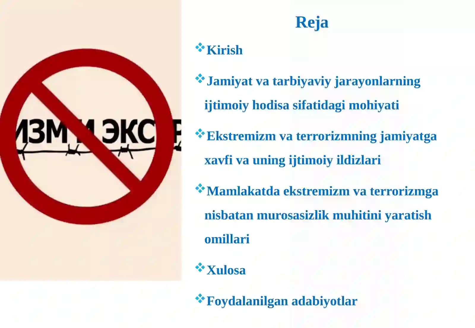 Jamiyat va tarbiyaviy jarayonlar ijtimoiy hodisa ekanligi Mamlakatda ekstremizm va 2