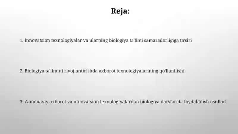 Biologiya fani óqitishda axborot va innovatsion texnologiyalaridan foydalanish 2