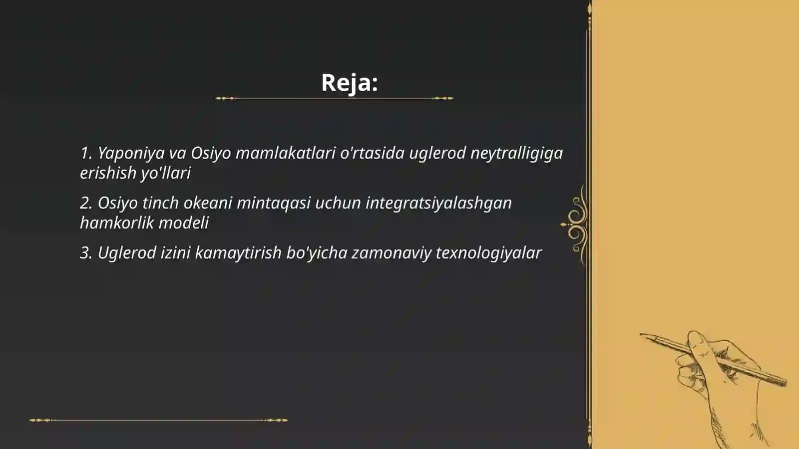 Yaponiya va Osiyoning qolgan mamlakatlari õrtasidagi yangi davr uchun hamkorlik - mintaqada uglerod neytraligiga yõl ochish uchun Osiyo tinch okeani integratsiyalashgan modeli 2