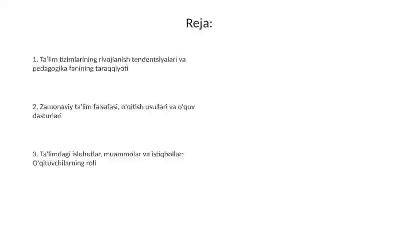 Hozirgi davrga jahon mamlakatlari ta'lim tizimi va pedagogika fani rivoji 2