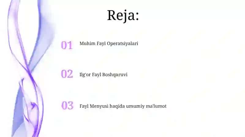 Fayl Menyusi bo'limi Corel Draw dasturida 2