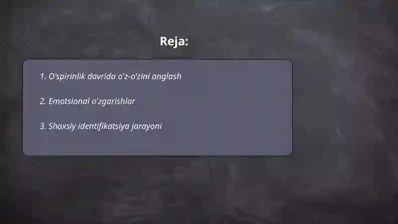 Ilk o'spirinlik davrida psixologik jarayonlarning shakllanish xususiyatlari 2