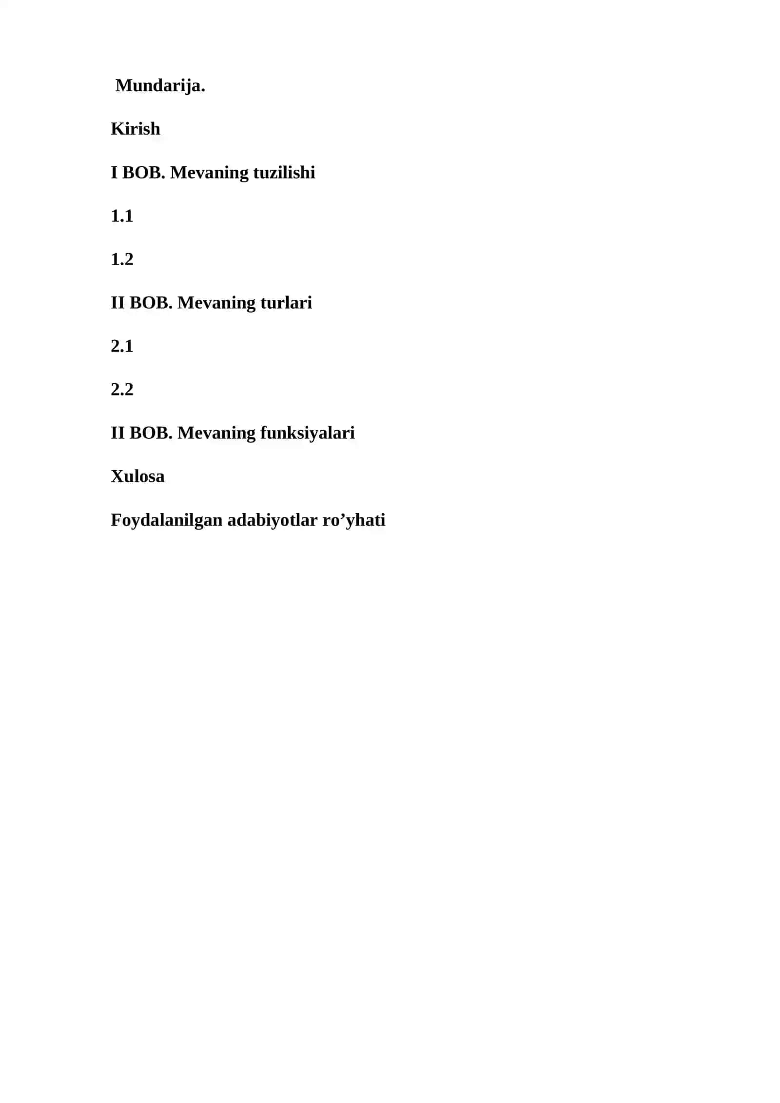 MEVANING FIZIOLOGIYASI MAVZUSIDA KURS ISHI 2
