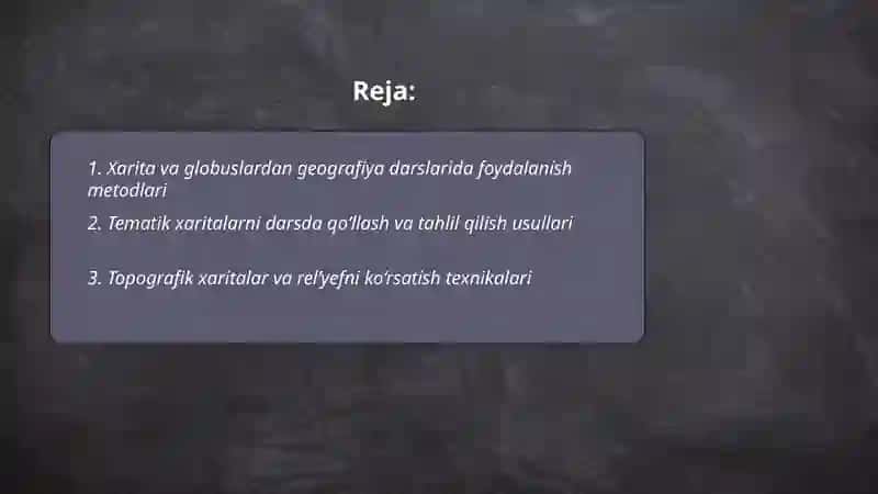 Xarita va globuslardan geografiya darslarida foydalanish metodlari 2