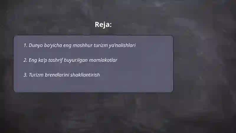 Dunyo boʻyicha eng yirik turizm kampaniyalar 2
