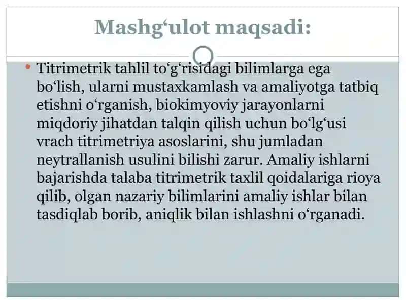 Titrimetrik Tahlil 2