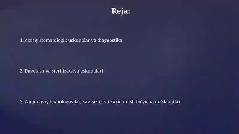 Stomatologik uskunalar 2