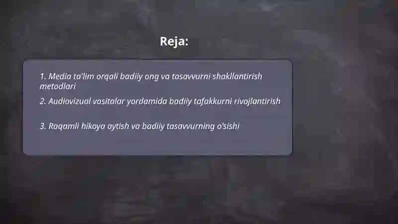 Media ta'limda badiy ong tasavur va tafakkur 2