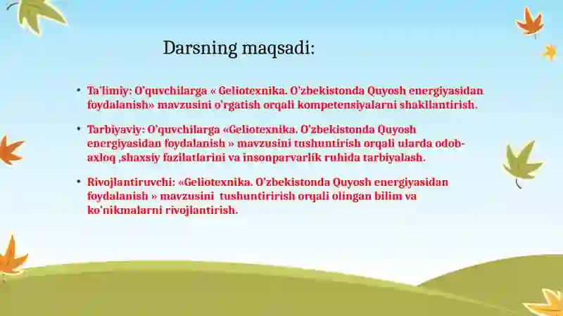 Geliotexnika.O’zbekistondaQuyoshenergiyasidanfoydalanish 2