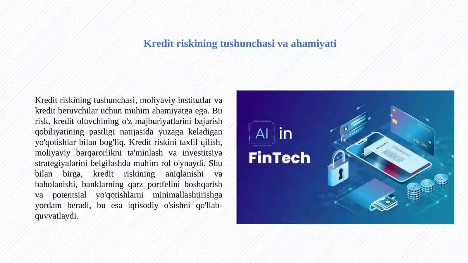 KREDIT RISKINI TAXLIL QILISH VA BAXOLASH 2