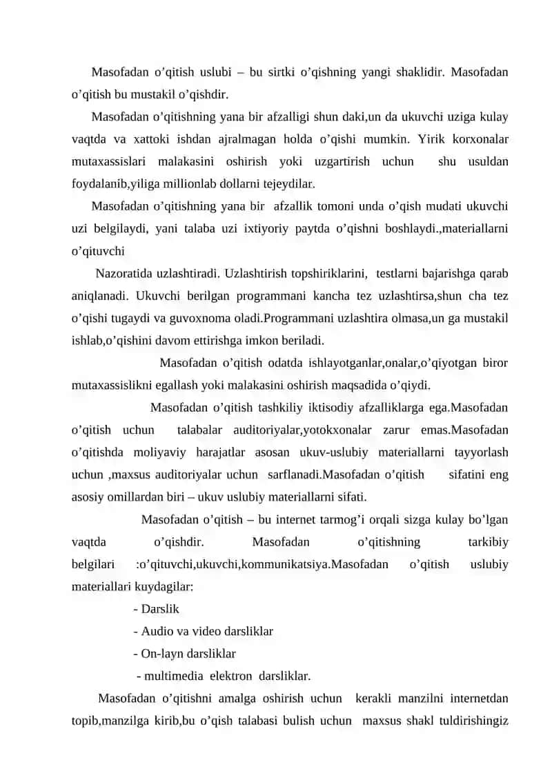 Masofadan o’qitish tizimlari 2