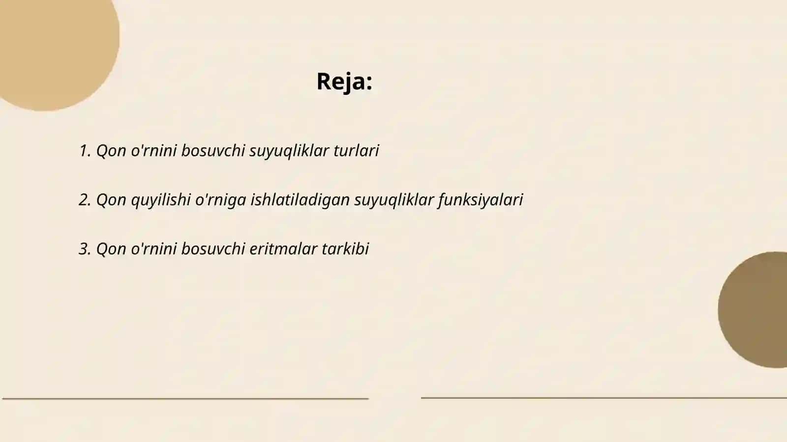 Qon va qon órnini bosuvchi suyuqliklar 2