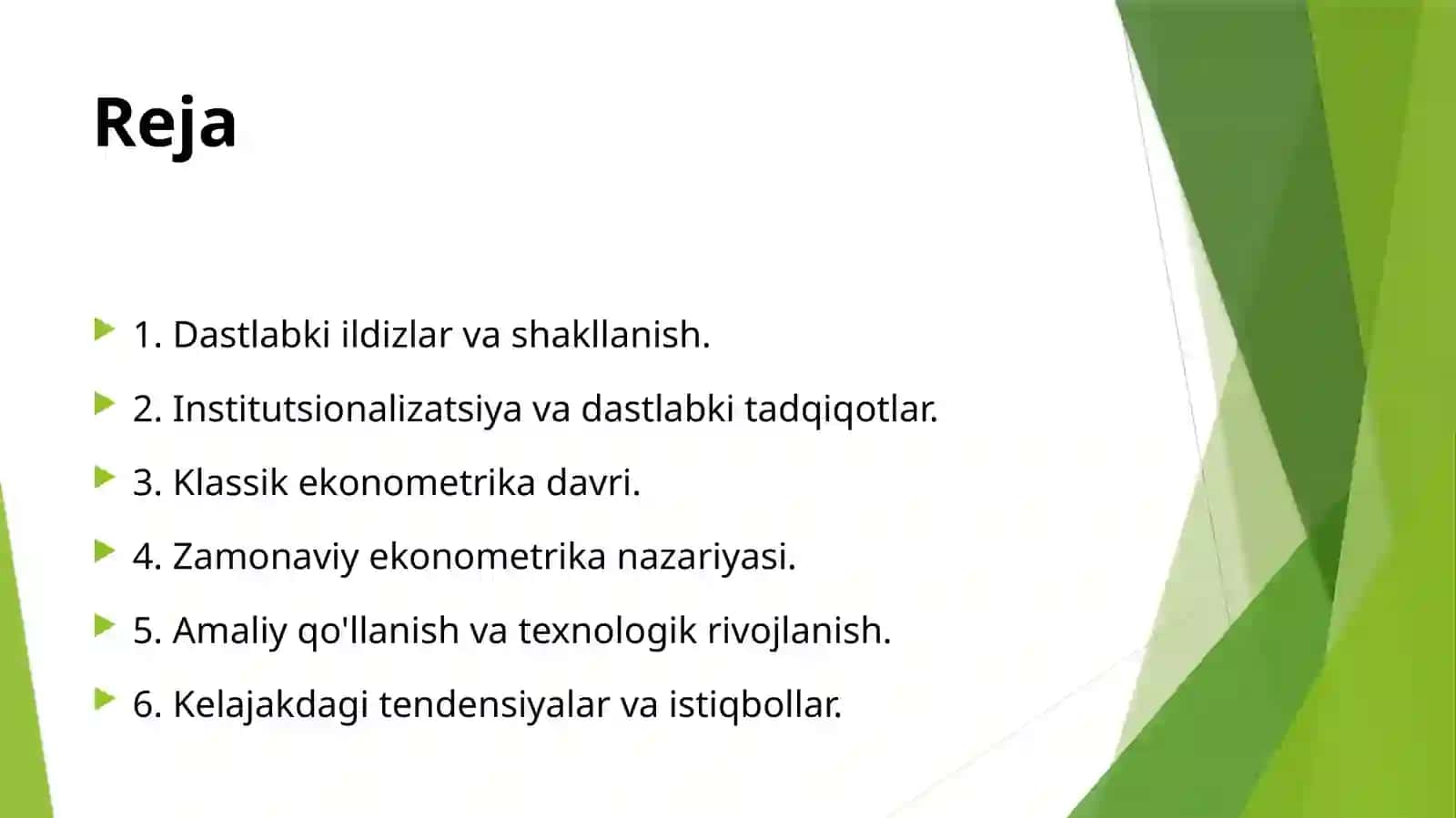 Ekonometirika fanining kelib chiqish tarixi va rivojlanish bosqichlari 2