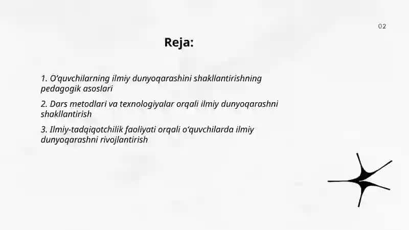 Oʻquvchilarning ilmiy dunyoqarashini shakllantirishning pedagogik asoslari 2
