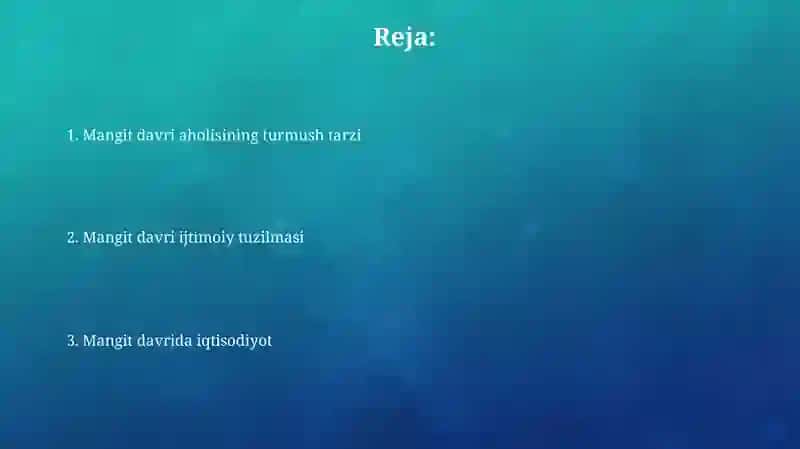 Mangitlar davrida ijtimoiy iqtisodiy hayot 2