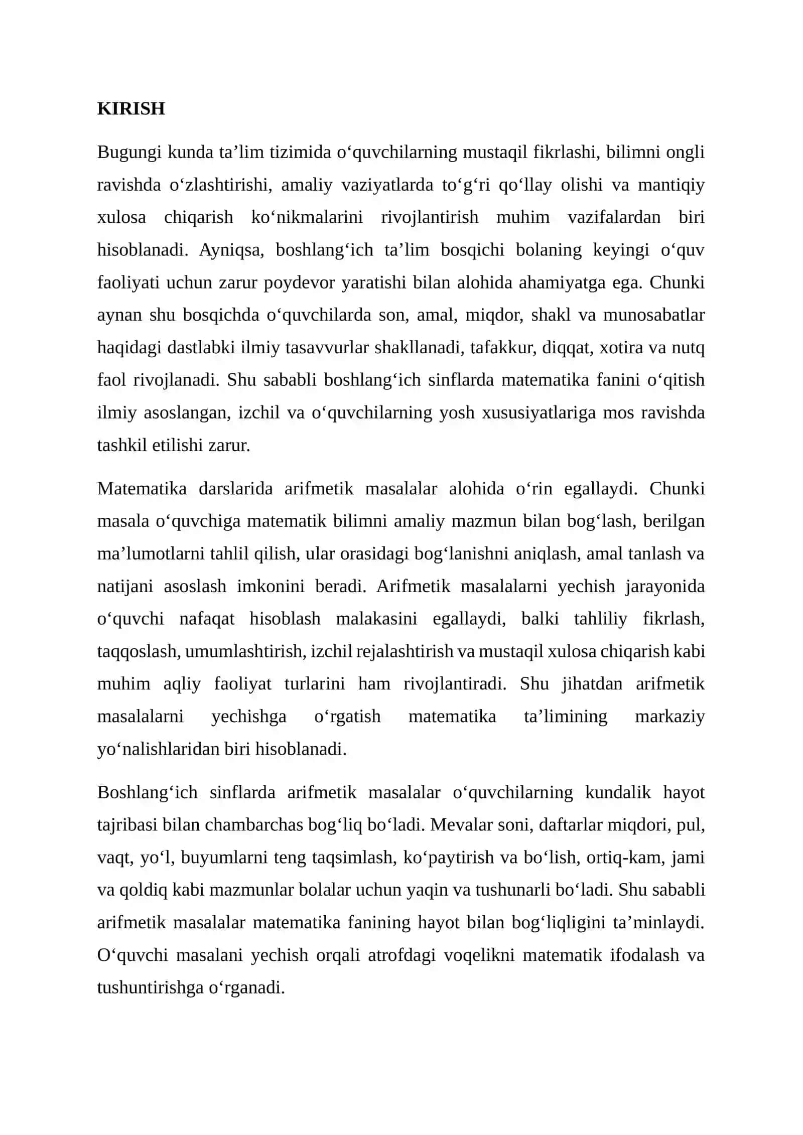 Boshlang‘ich sinflarda arifmetik masalarni yechishga o‘rgatish metodikasi 2