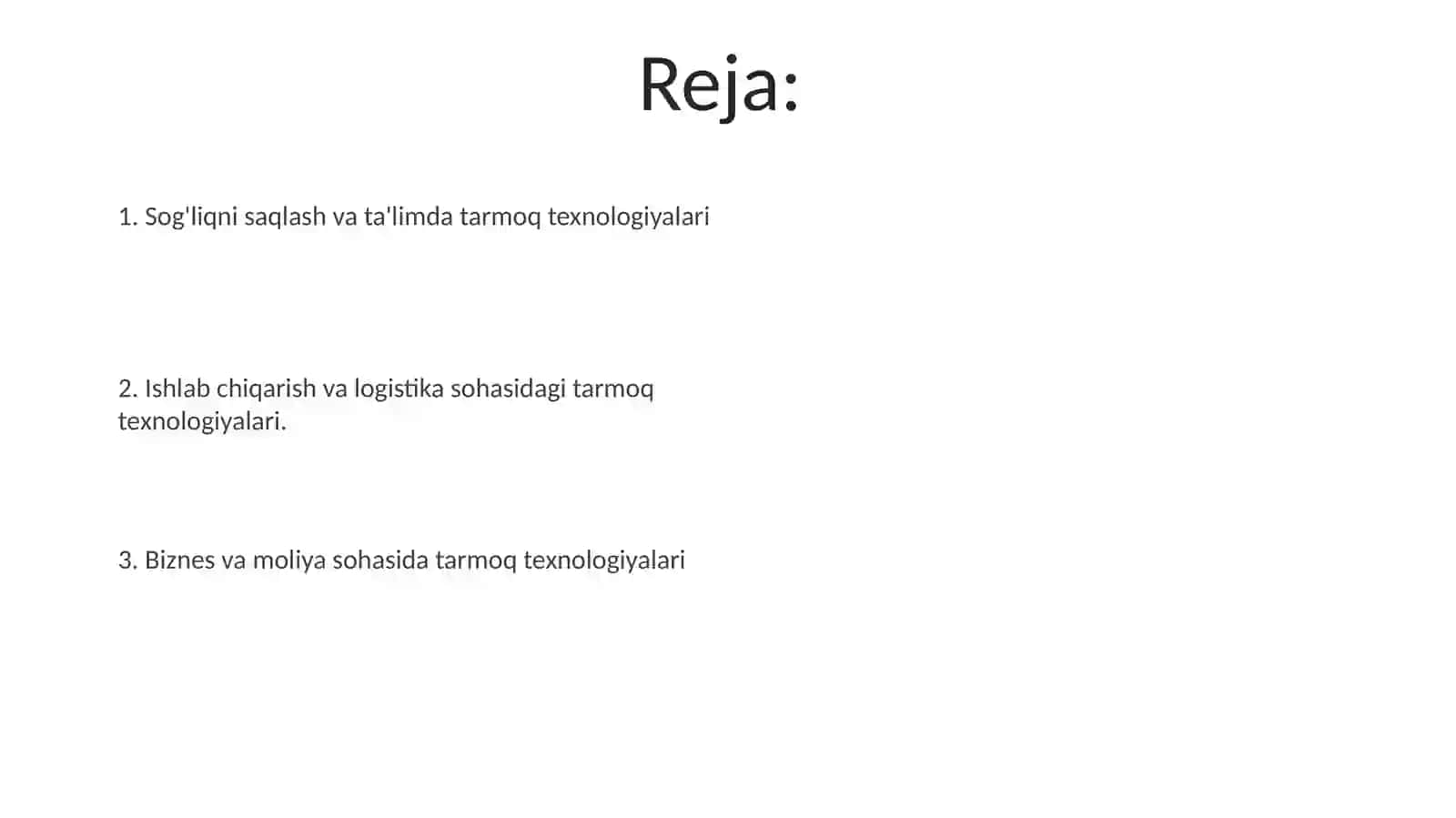 Tarmoq texnologiyalaridan foydalanish yo'llari 2