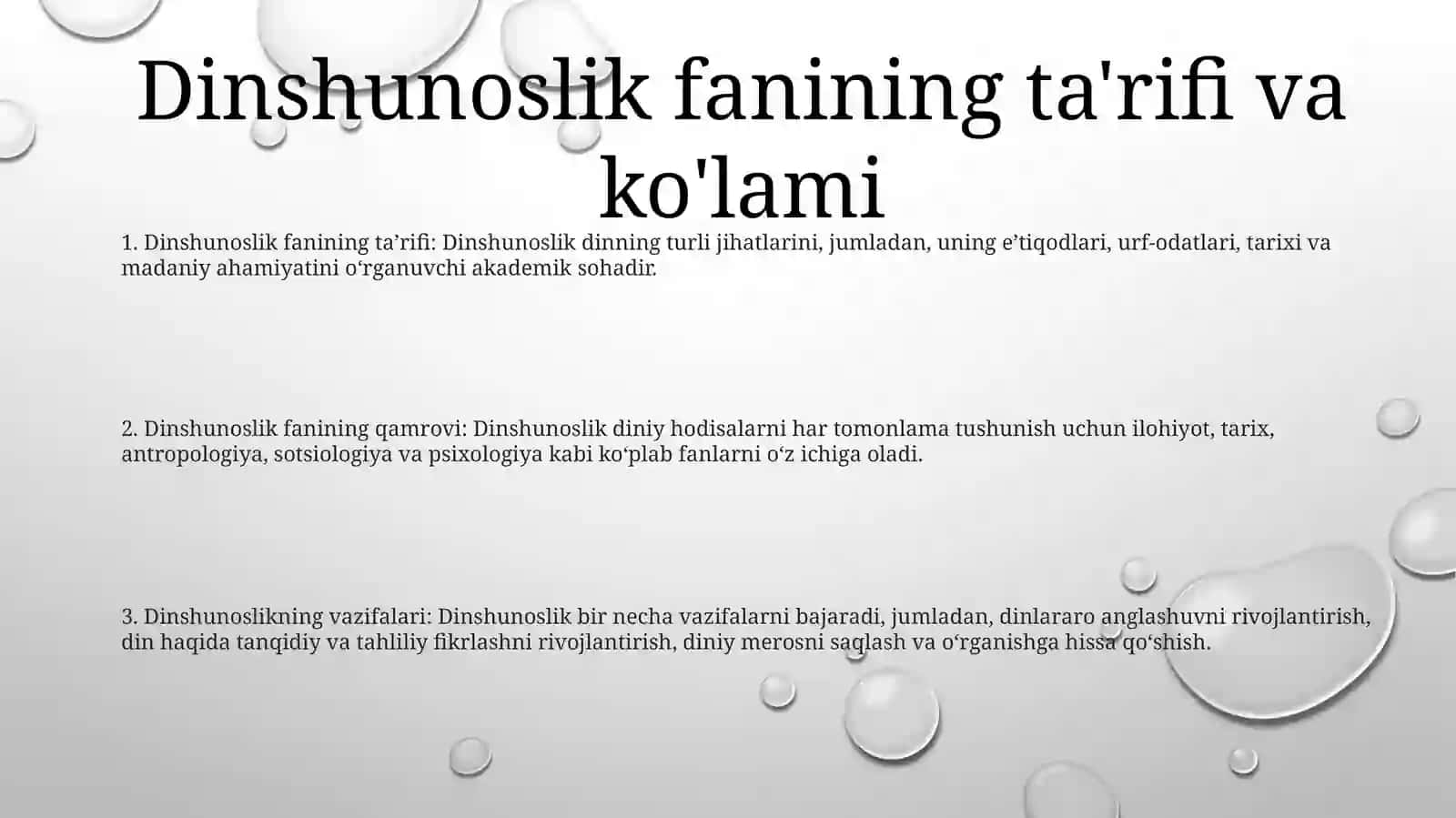 Dinshunoslik Fanining Predmeti Va Funksiyalari 2
