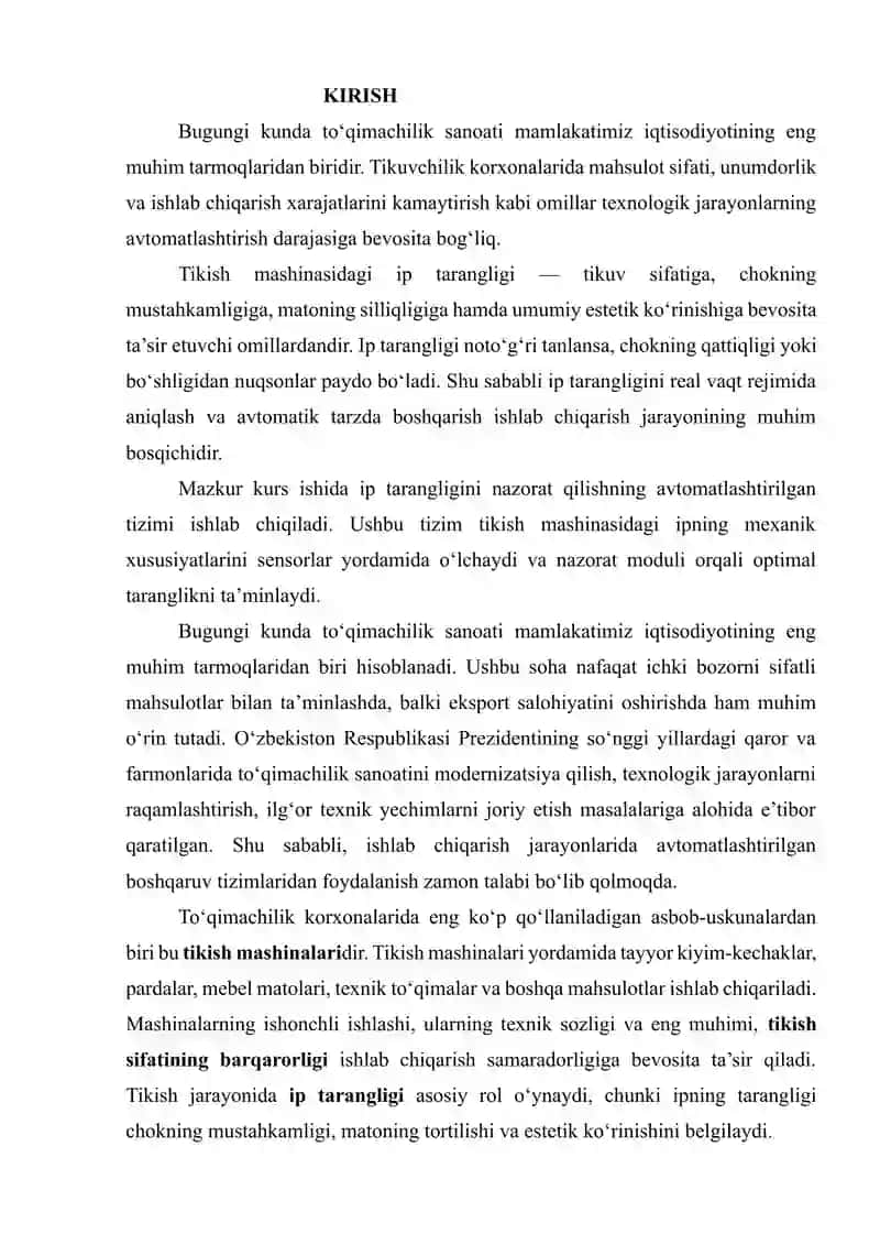 Ip tarangligini avtomatik nazorat qilish tizimi 2