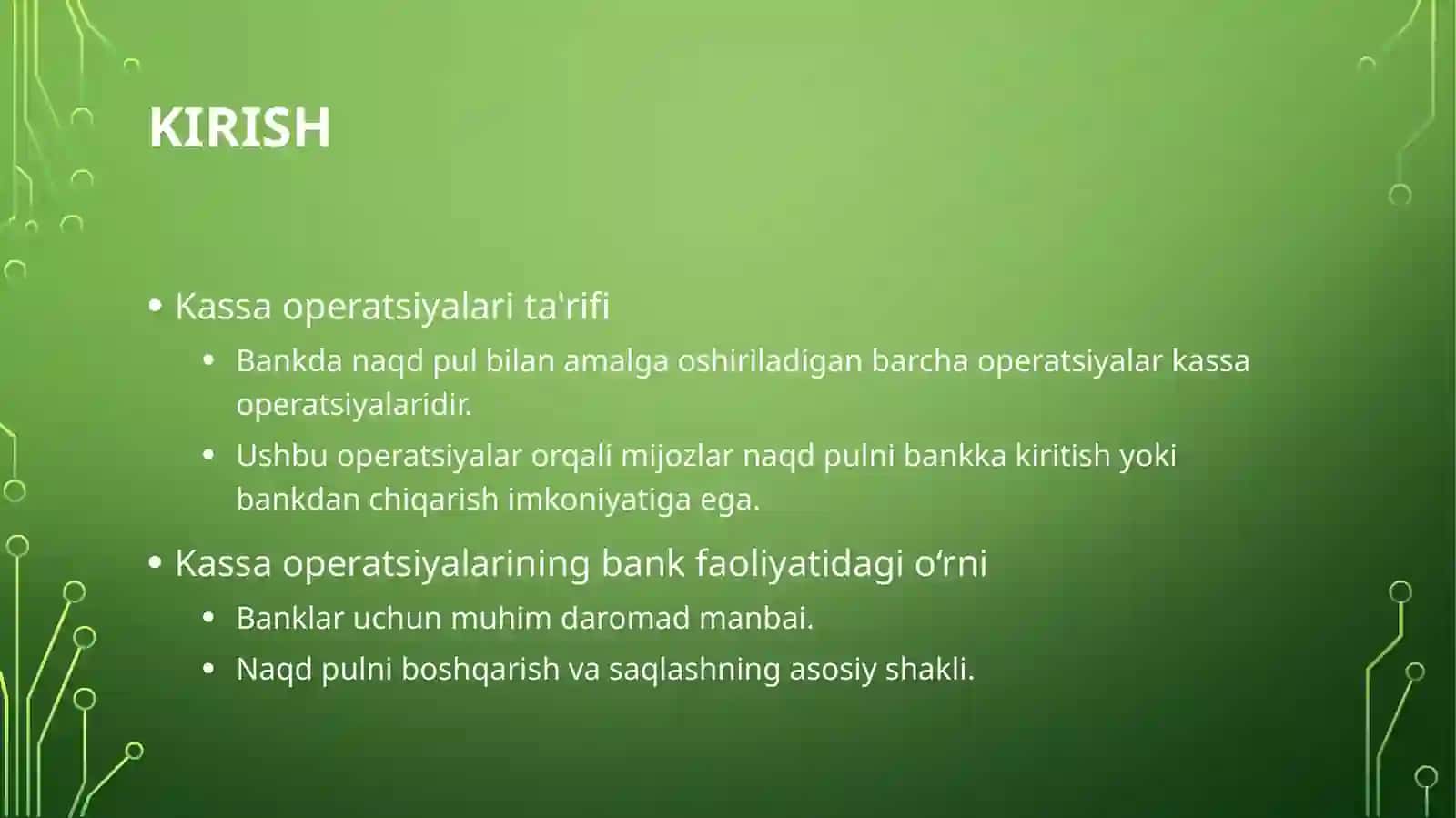 Banklarda Kassa Operatsiyalarini Tashkil Qilish va Hisobga Olish 2