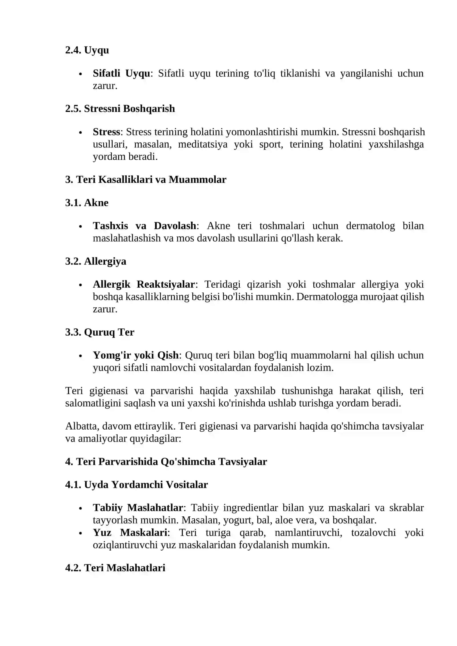 Teri gigienasi va parvarishi 2