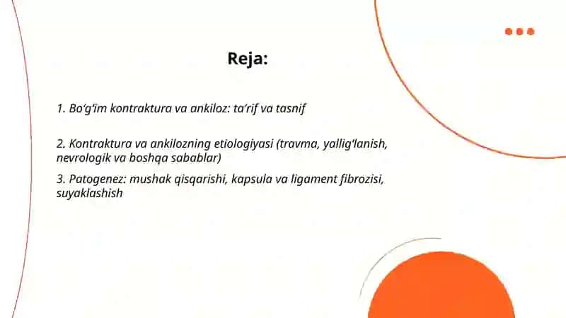 Boʻgʻimlar kontraktura va ankiloz.Oyoq panjasi statik deformatsiyasi 2