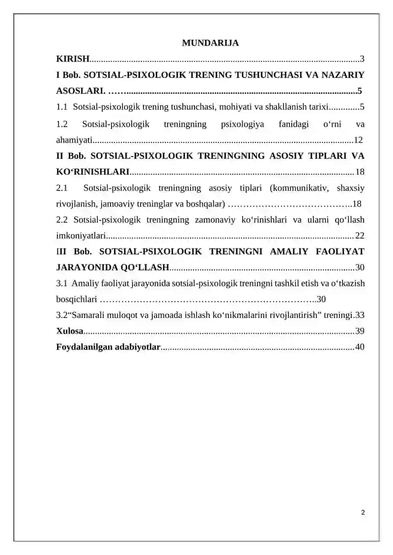 SOTSIAL PSIXOLOGIK TRENINGNI ASOSIY TIPLARI VA KO’RINISHLARI 2