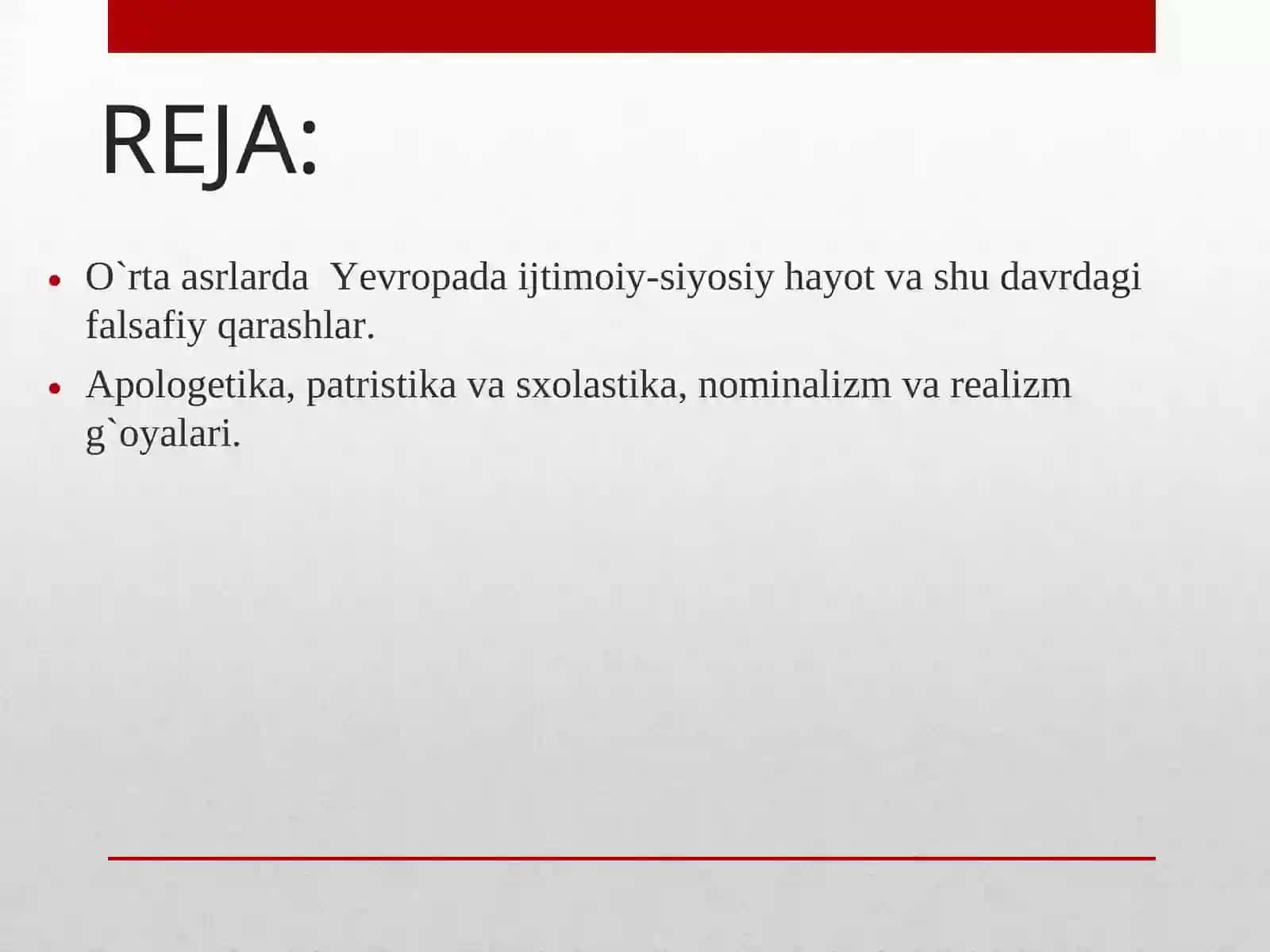 G`arbiy Yevropada o`rta asrfalsafasi 2
