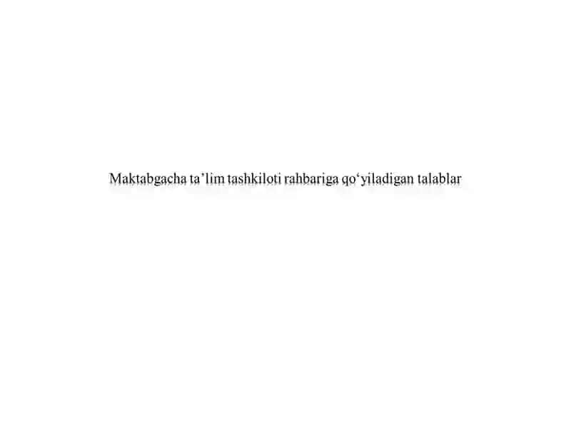 Maktabgacha ta'lim muassasasi dasturi 2
