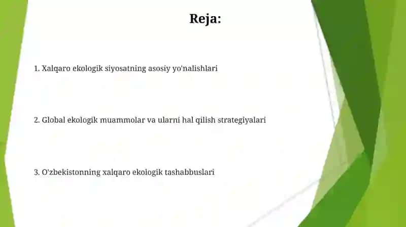 Xalqaro ekologik siyosat 2