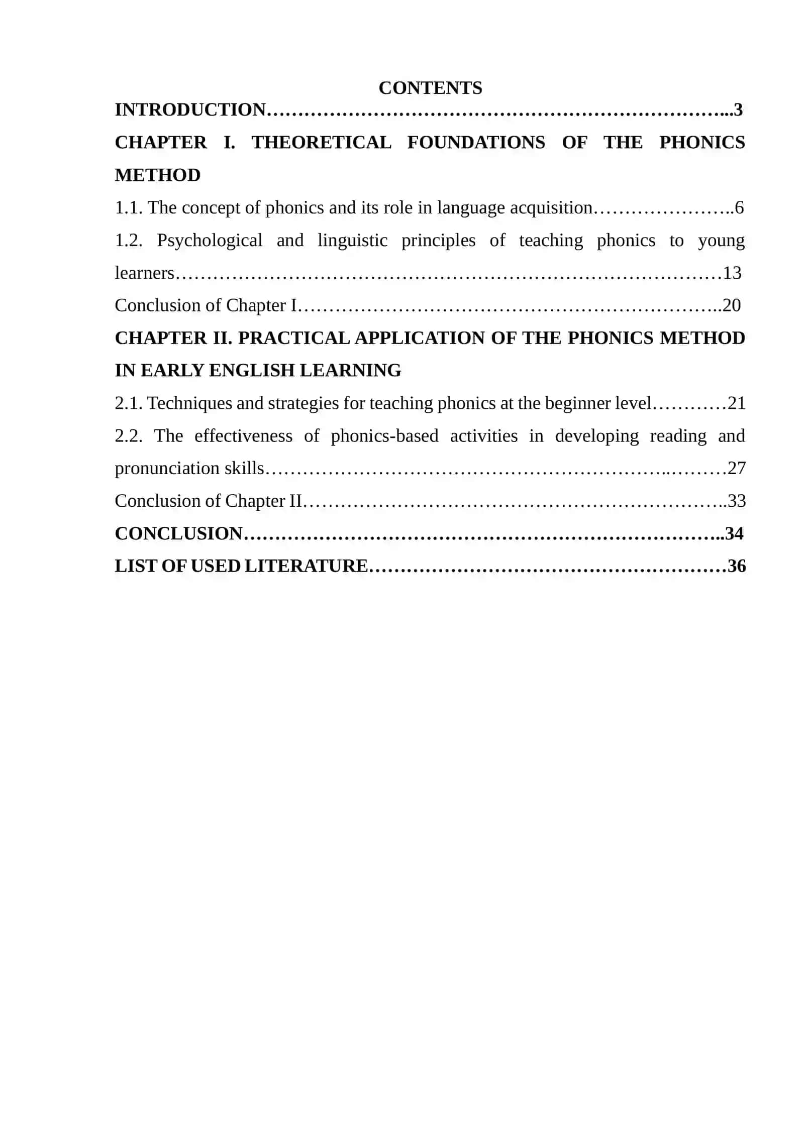 THE PHONICS METHOD AND ITS APPLICATION IN THE EARLY STAGES OF ENGLISH LEARNING 2