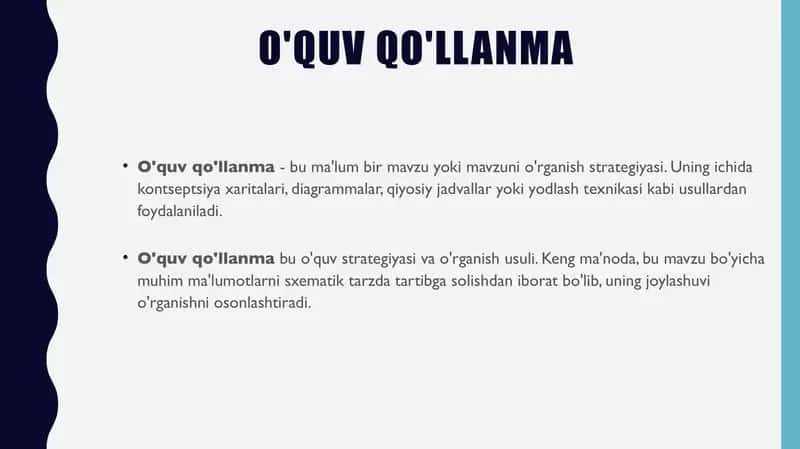 Zamonaviy o'quv texnologiyalari va o'quv qo'llanma 2