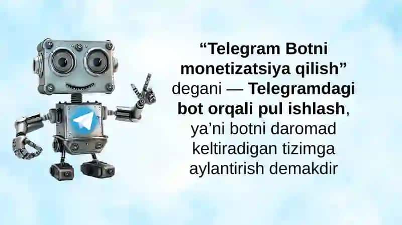 Telegram Botni monetizatsiya qilish 2