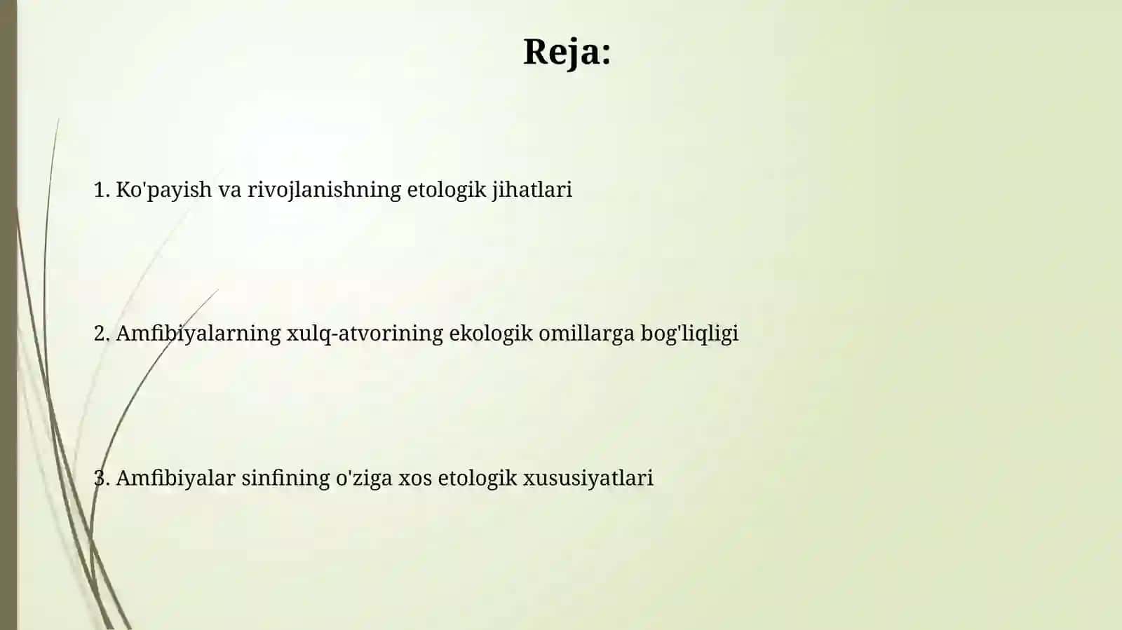 Amfibiyalar sinfining o'ziga xos etologikhususiyatlari 2