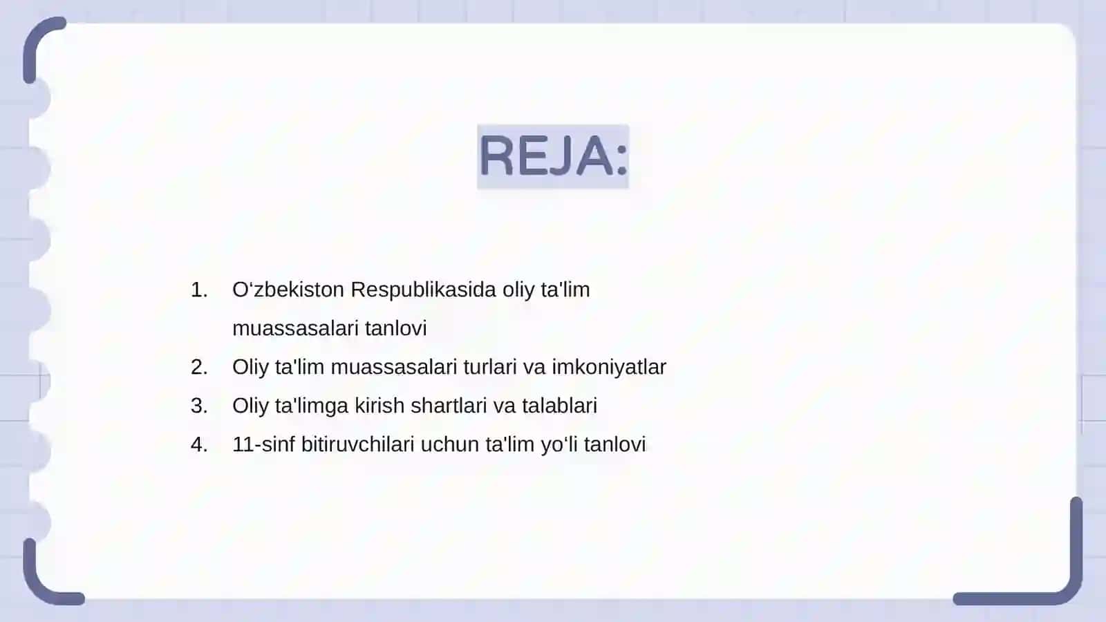 O‘zbekiston Respublikasida Oliy Ta'lim Muassasalari Tanlovi 2