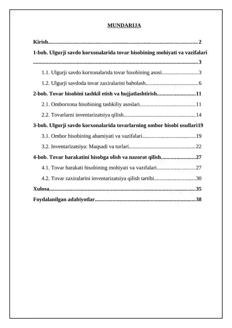 Ulgurji savdo korxonalarida tovarlarning omolbor hisobi 2