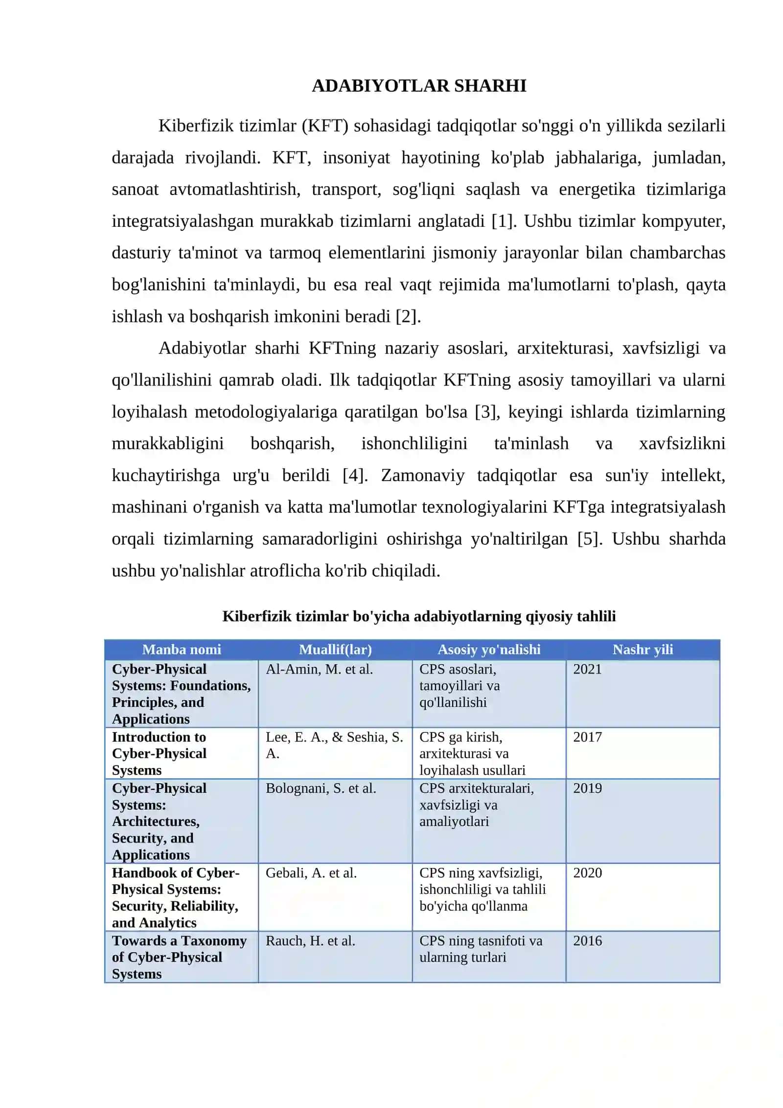 KIBERFIZIK TIZIMLAR (CYBER-PHYSICAL SYSTEMS) 2