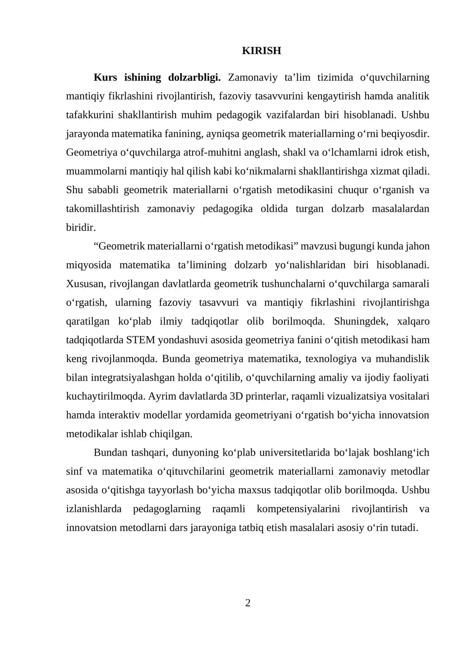 GEOMETRIK MATERIALLARNI OʻRGATISH METODIKASI 2