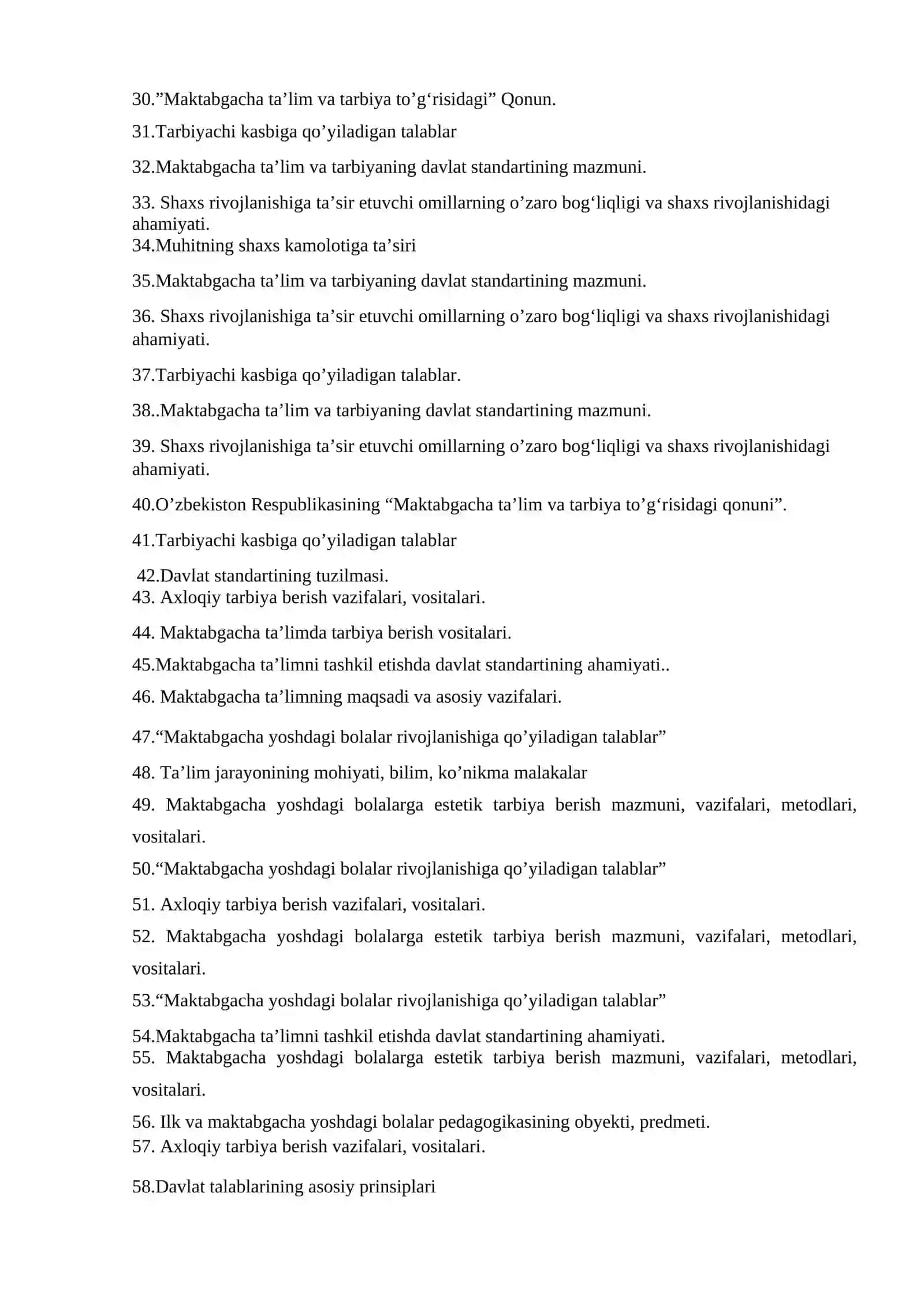 Maktabgacha Pedagogika va Boshqa Fanlar Bilan Aloqasi 2