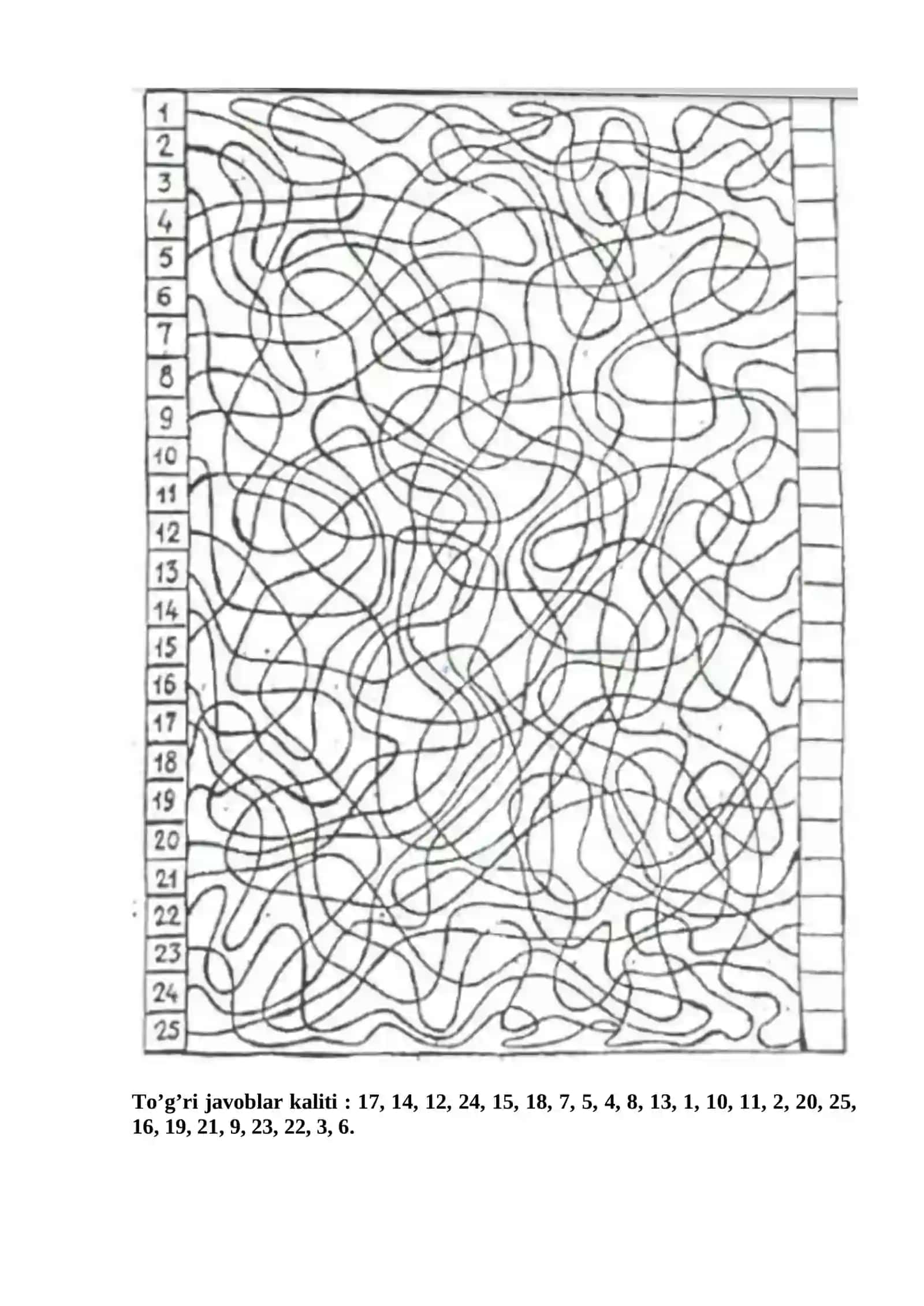 "Chigal chiziqlar" mashqi 2