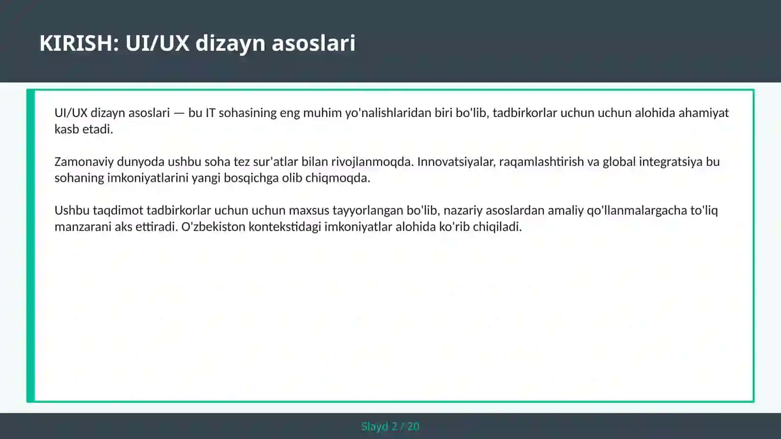 UI/UX DIZAYN ASOSLARI 2